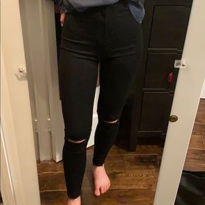 Zara skinny jeans with knee slits